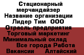 Стационарный мерчандайзер › Название организации ­ Лидер Тим, ООО › Отрасль предприятия ­ Торговый маркетинг › Минимальный оклад ­ 23 000 - Все города Работа » Вакансии   . Алтайский край